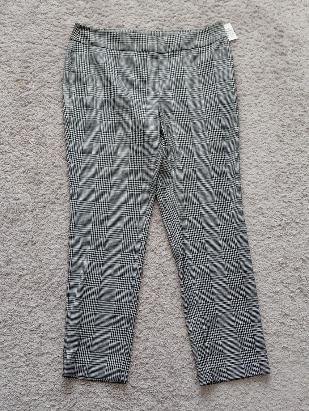 Kasper Black and White Glen Plaid Dress Pants